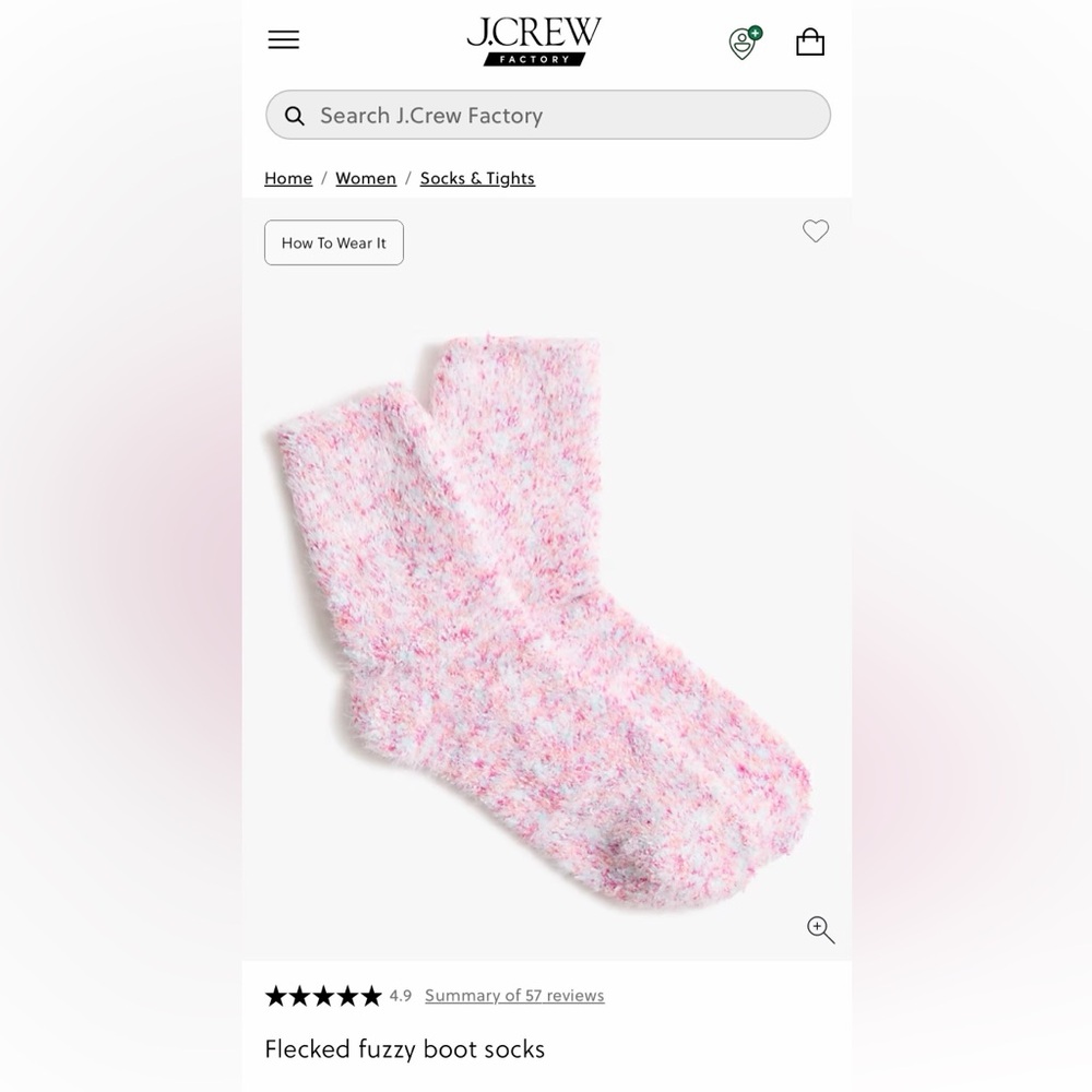 J. Crew Factory Pink Flecked Fuzzy Boot Socks